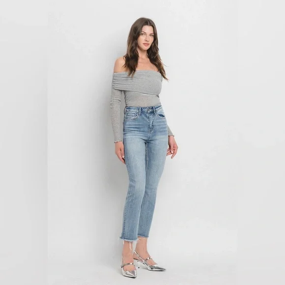NWOT Super High Rise Slim Straight Crop Jeans from Vervet by Flying Monkey - Picture 3 of 12